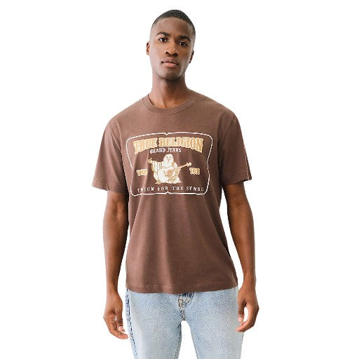 TRUE RELIGION CREW HIGH DENSITY SRS RAILROAD TEE BRACKEN