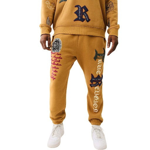 TRUE RELIGION JOGGER PATCH EMBRO CARAMEL