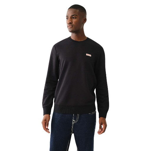TRUE RELIGION OG LABEL CREW SWEATSHIRT JET BLACK