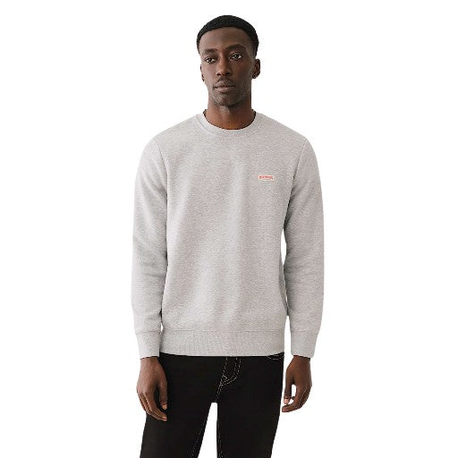 TRUE RELIGION OG LABEL CREW SWEATSHIRT HEATHER GREY