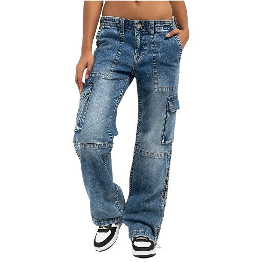 TRUE RELIGION SIDE ZIP MILITARY CARGO BIG T CASSIOPEIA