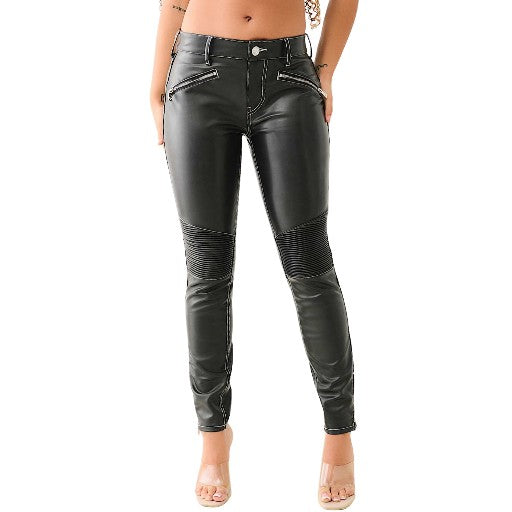 TRUE RELIGION MOTO PU JENNIE MR SKINNY BLACK