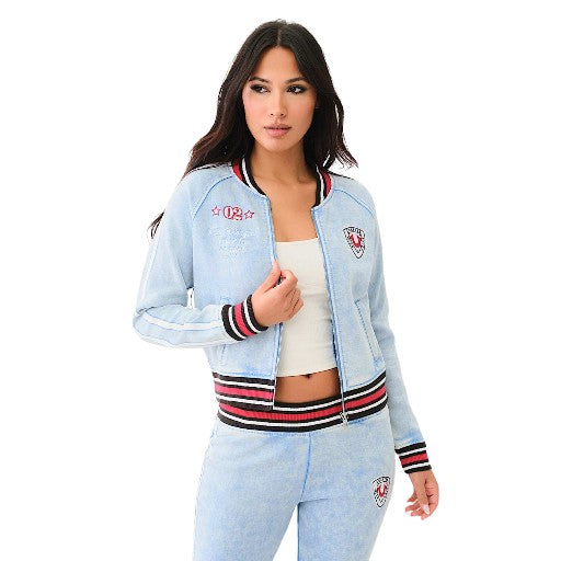 TRUE RELIGION WASHED ZIP UP TRACK FLEECE JKT PACIFIC COAST