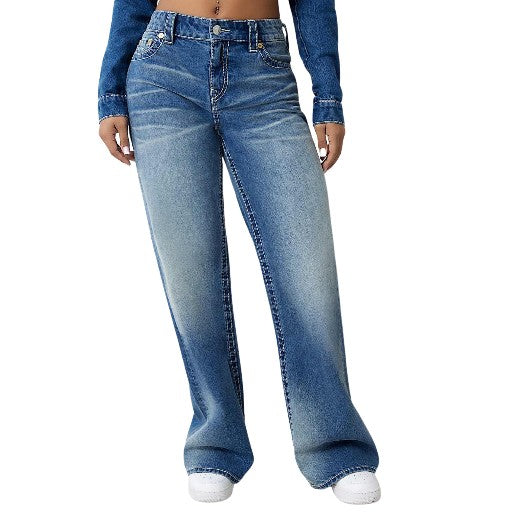 TRUE RELIGION TR X PB BIG T BOBBI BAGGY JEAN MEDIUM WASH