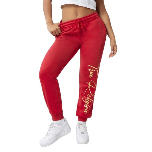 TRUE RELIGION TR MID RISE JOGGER JESTER RED