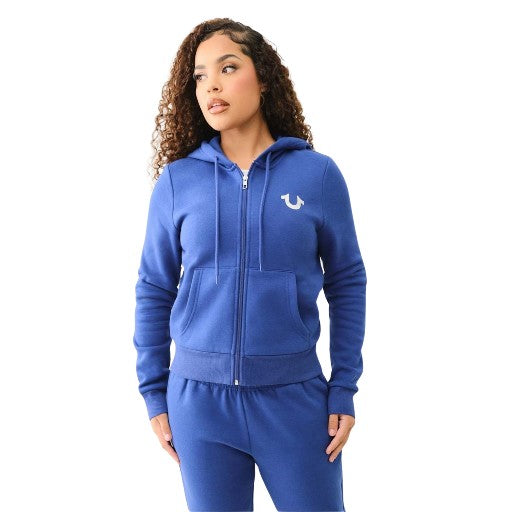 TRUE RELIGION FOIL HS ZIP HOODIE SODALITE BLUE
