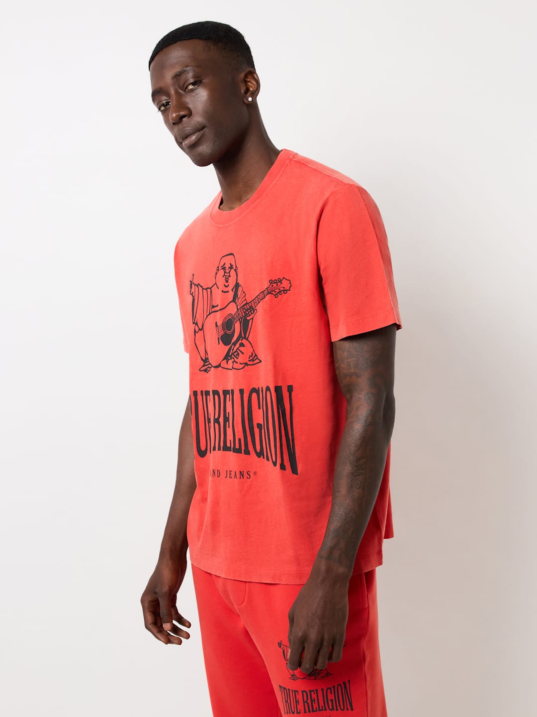 True Religion Crackle Vintage T-Shirt Washed Red