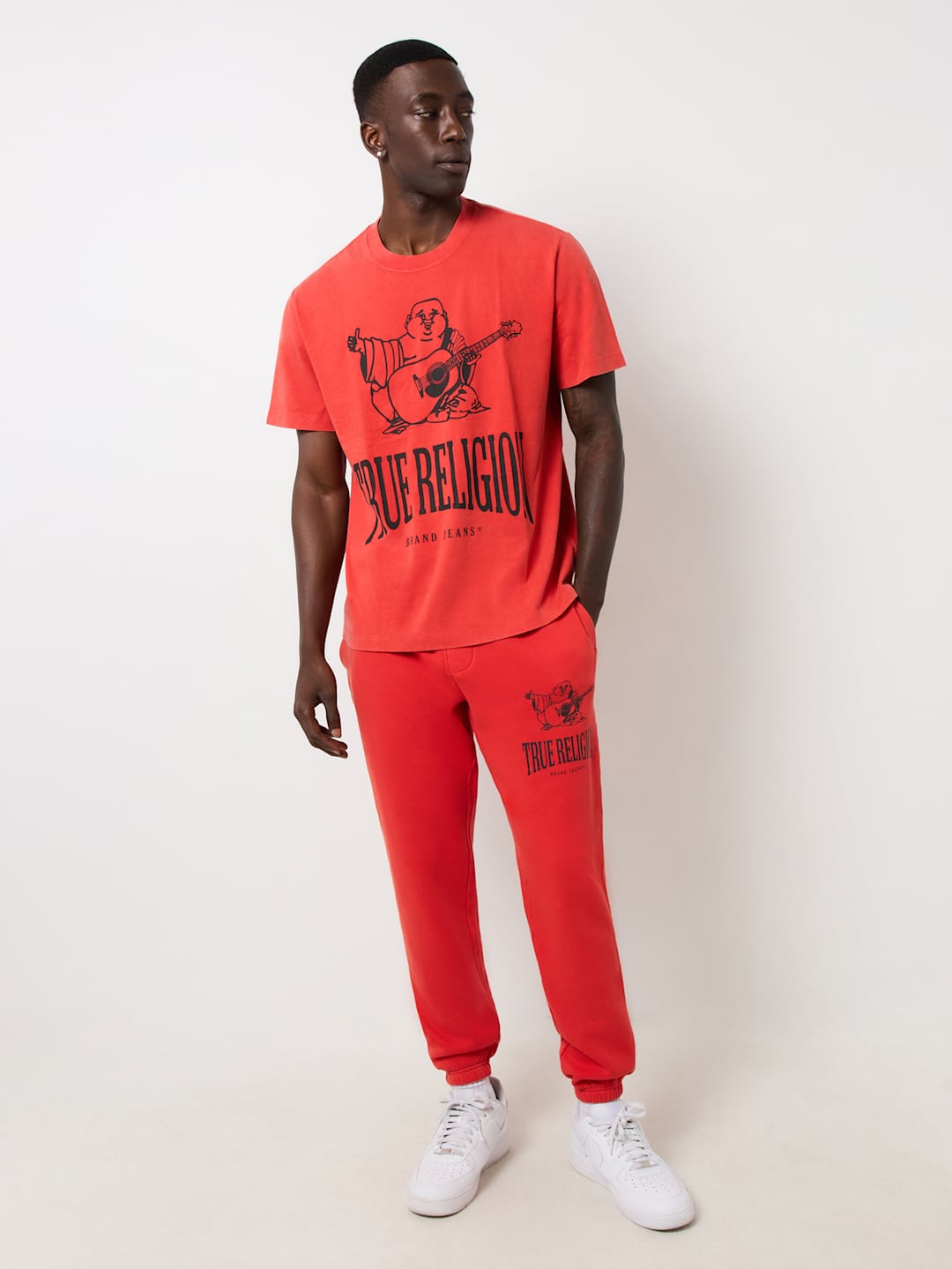 True Religion Crackle Vintage T-Shirt Washed Red