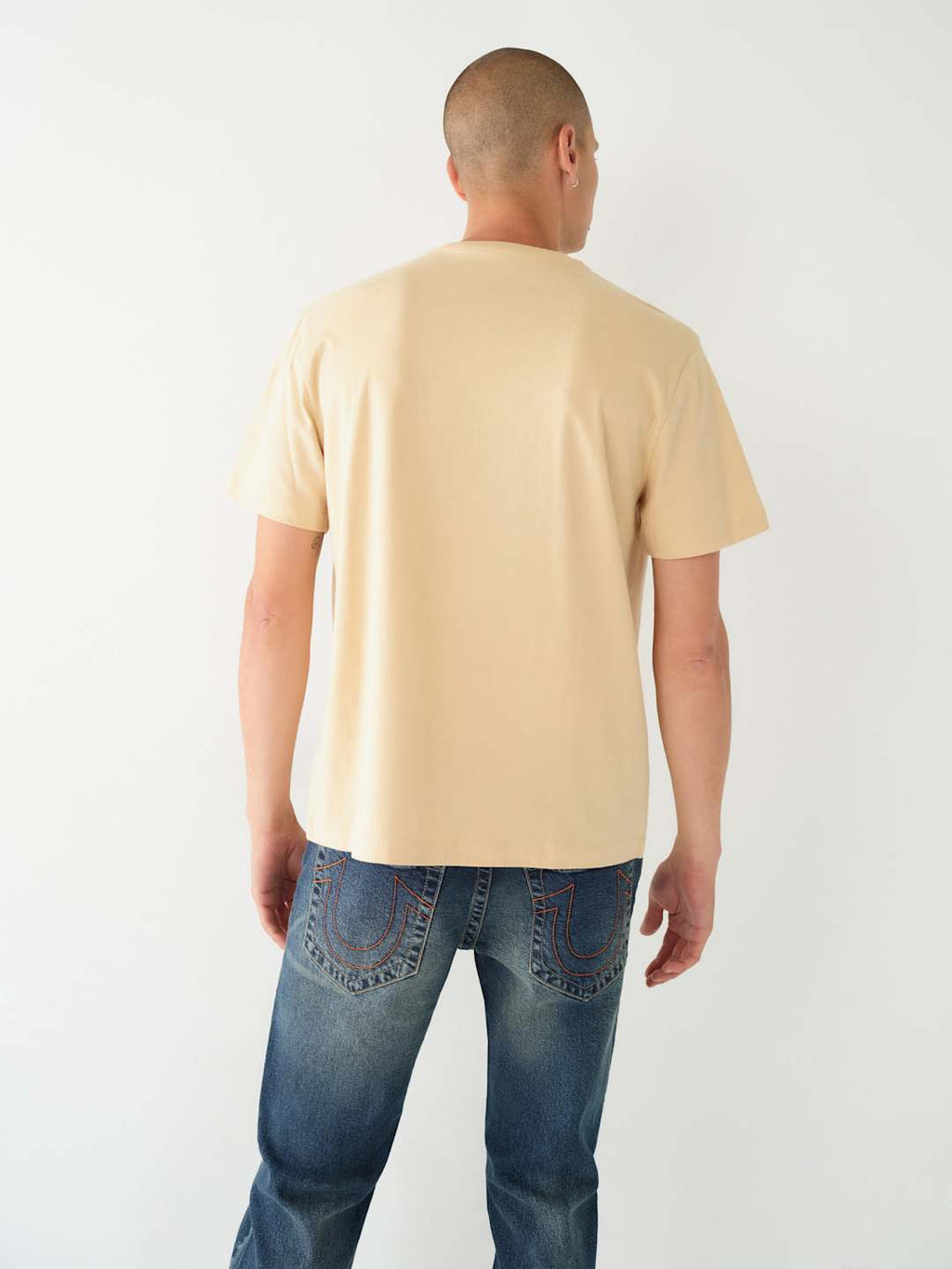 True Religion T-Shirt Relaxed Old Skool Semolina