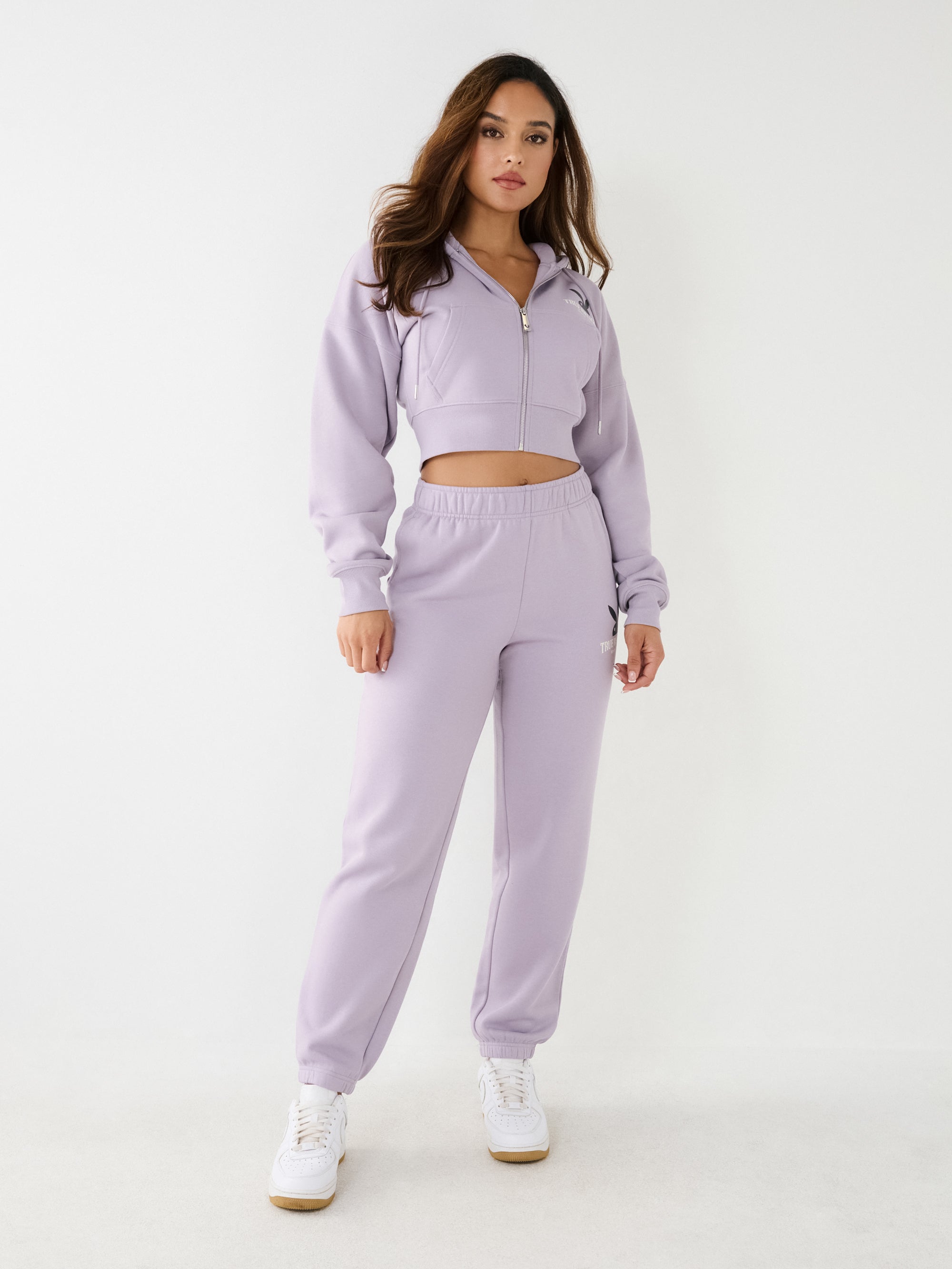 True Religion Full Zip Up Hoodie Lavender Aura