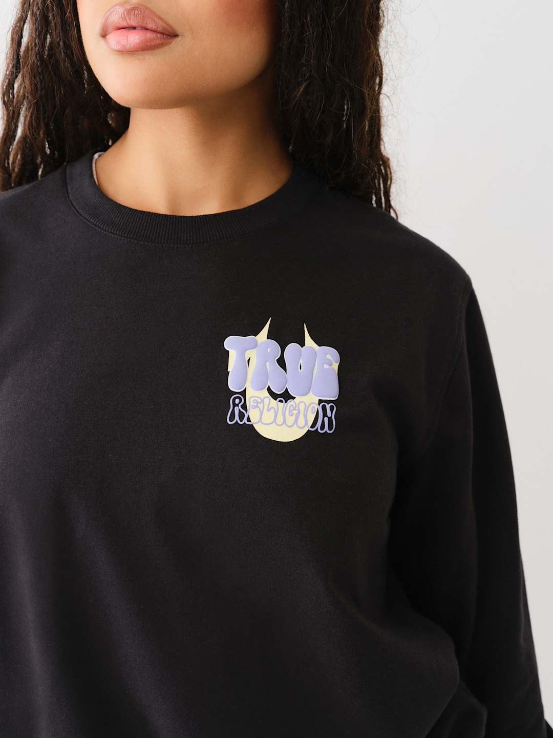 True Religion Sweater Ladies Fleece Jet Black