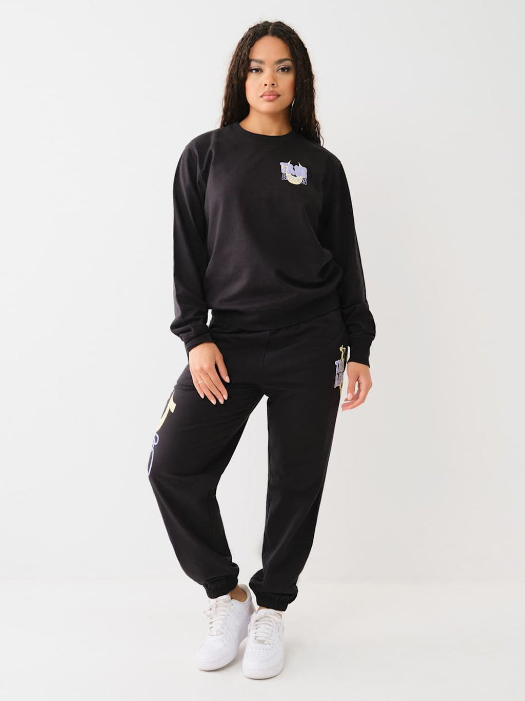 True Religion Sweater Ladies Fleece Jet Black