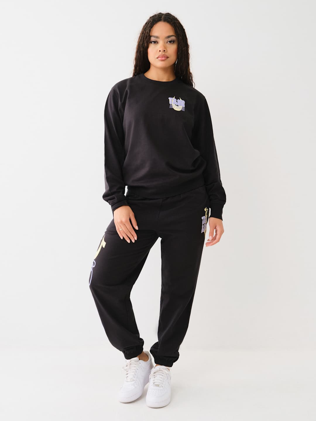 True Religion Sweater Ladies Fleece Jet Black