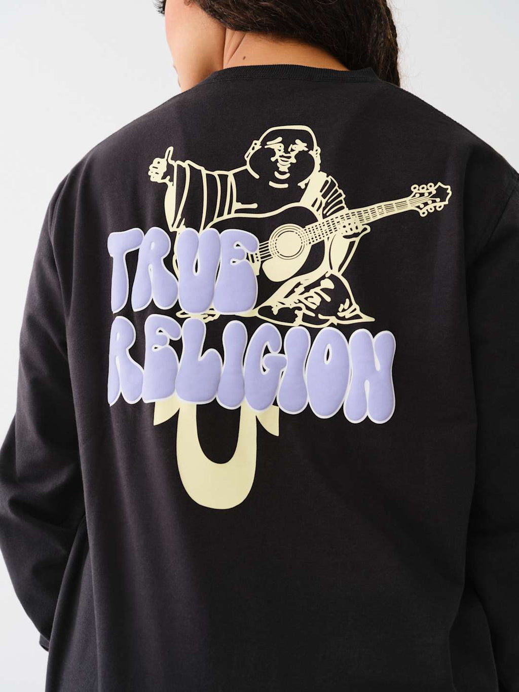 True Religion Sweater Ladies Fleece Jet Black