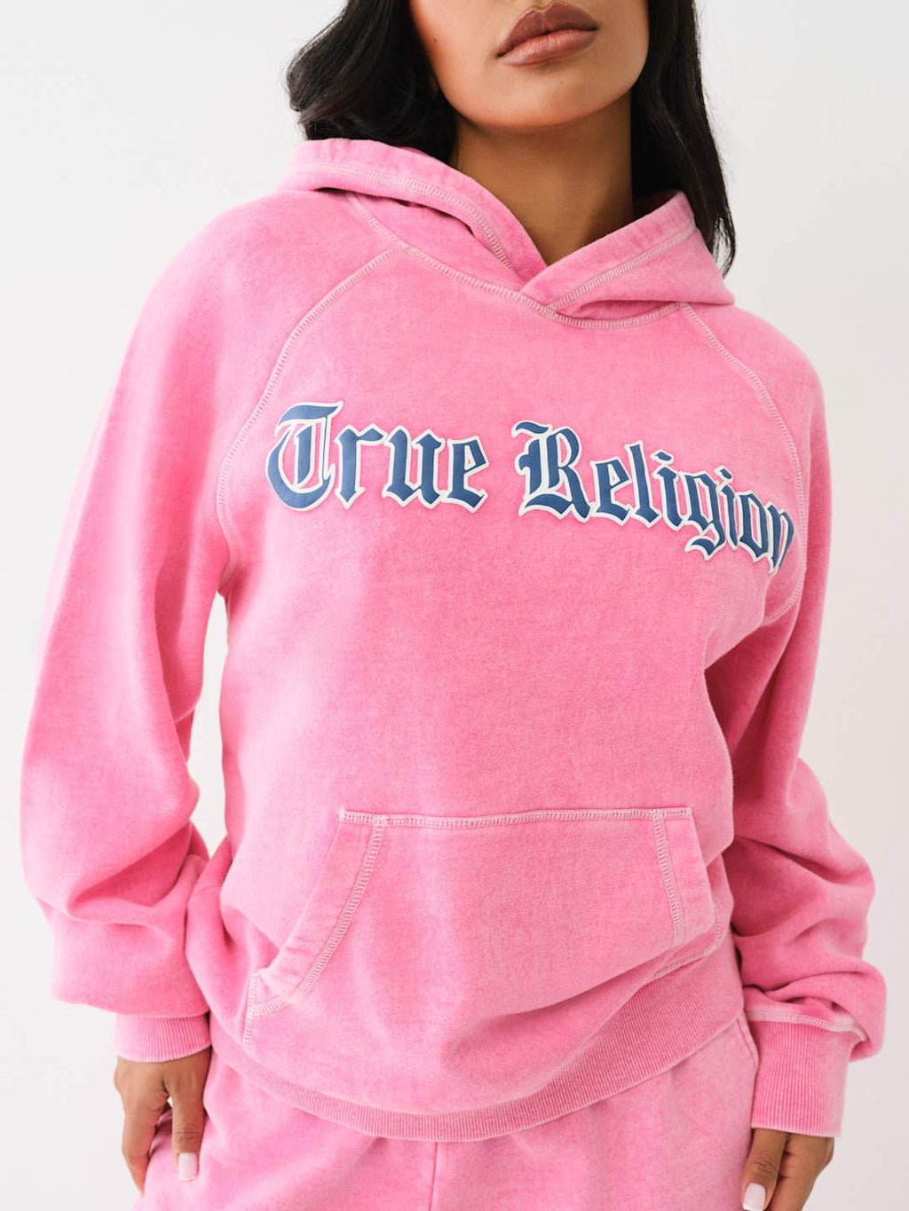 True Religion Washed Hoodie Ladies Magenta
