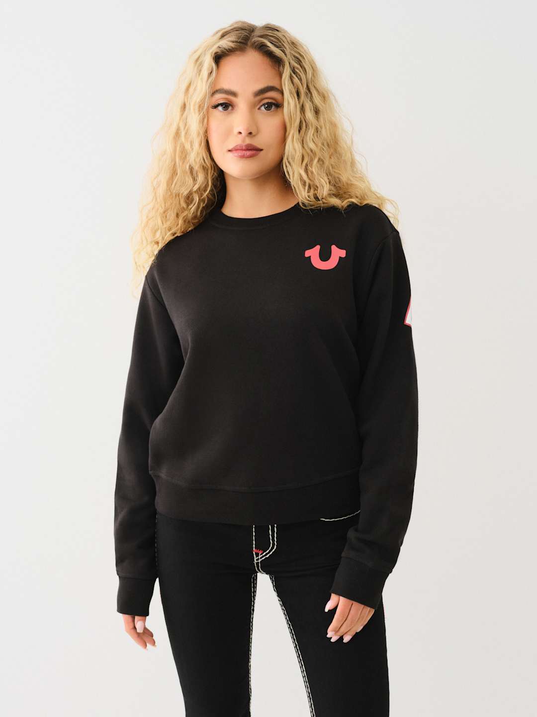 True Religion Anniversary Sweater Ladies Relaxed Jet Black