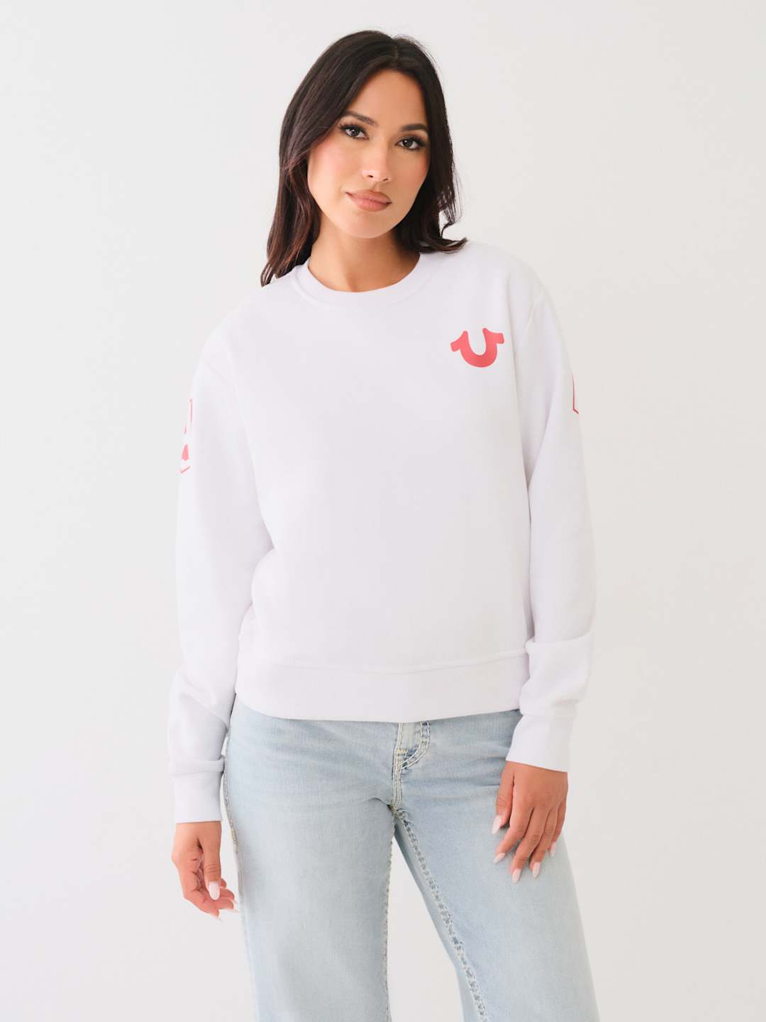 True Religion Anniversary Sweater Ladies Relaxed Optic White