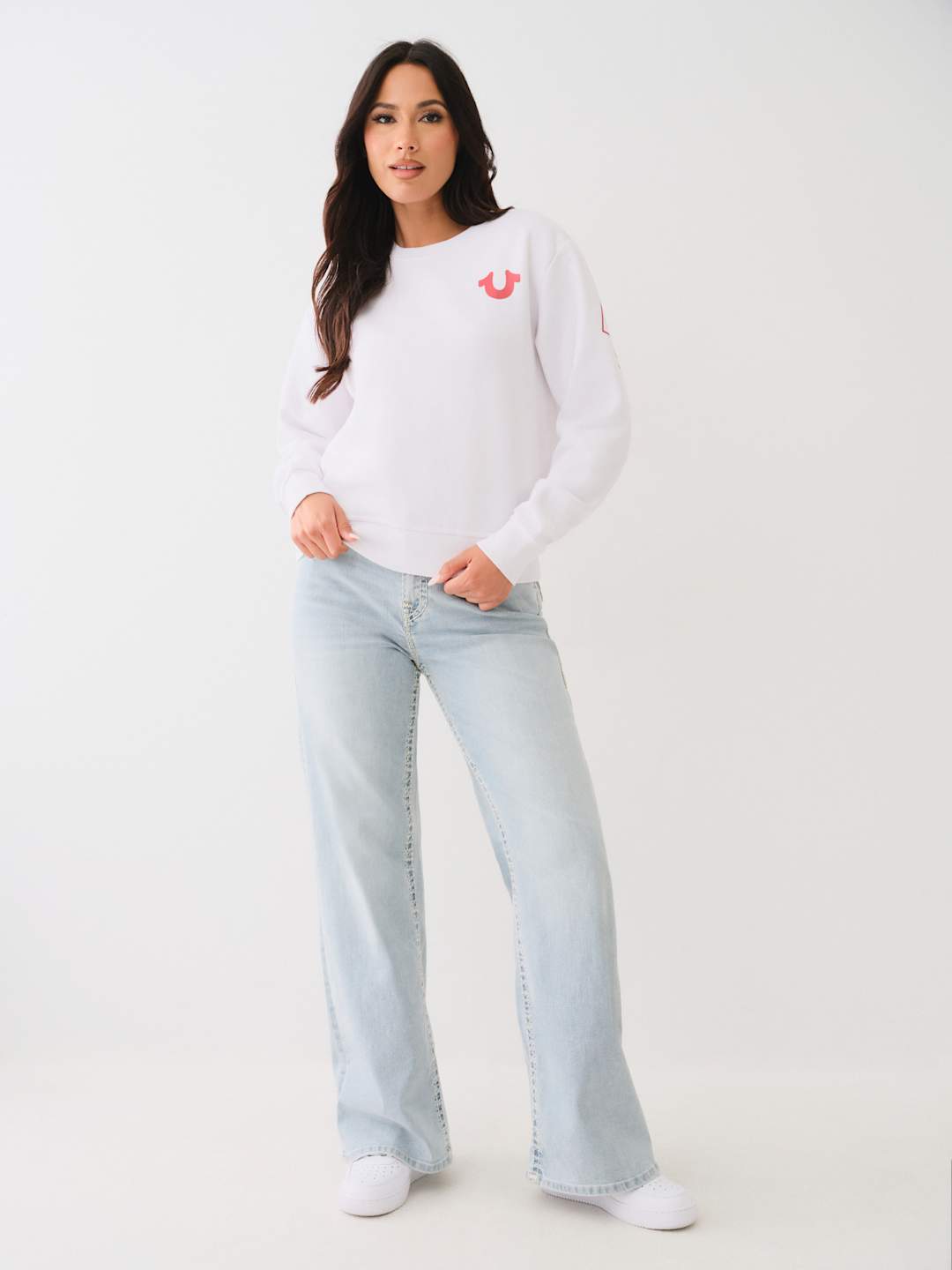 True Religion Anniversary Sweater Ladies Relaxed Optic White