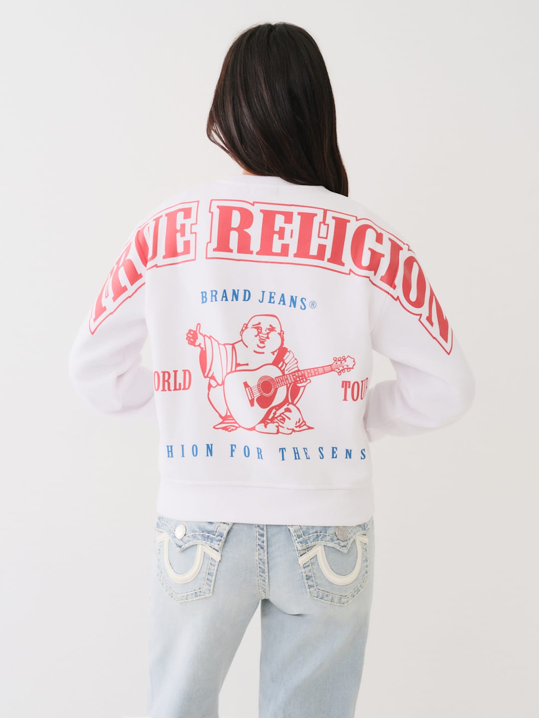 True Religion Anniversary Sweater Ladies Relaxed Optic White