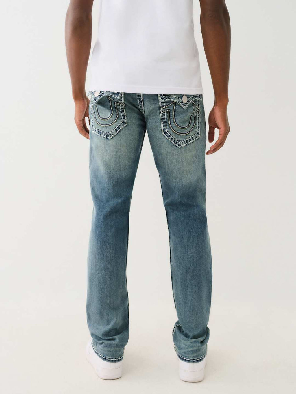 True Religion Jean Ricky Super T Flap 3 Colour Logo Medium Wash