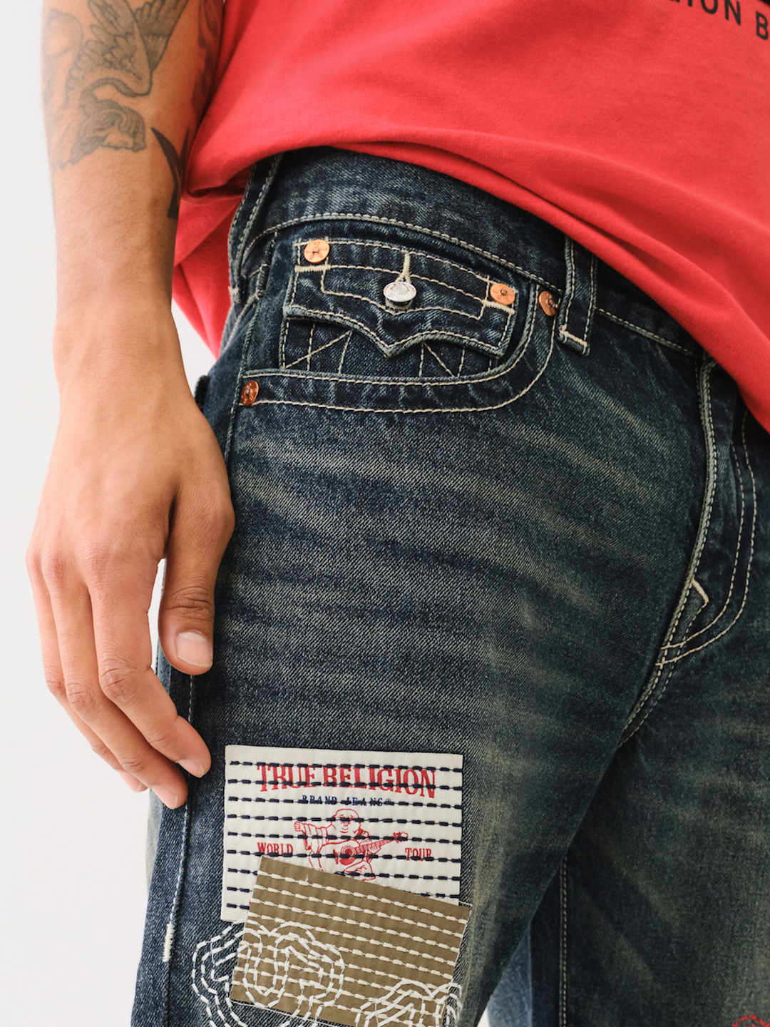 True Religion Jean Stacked Billy FLP SN Yellowstn Wayne Dark Wash