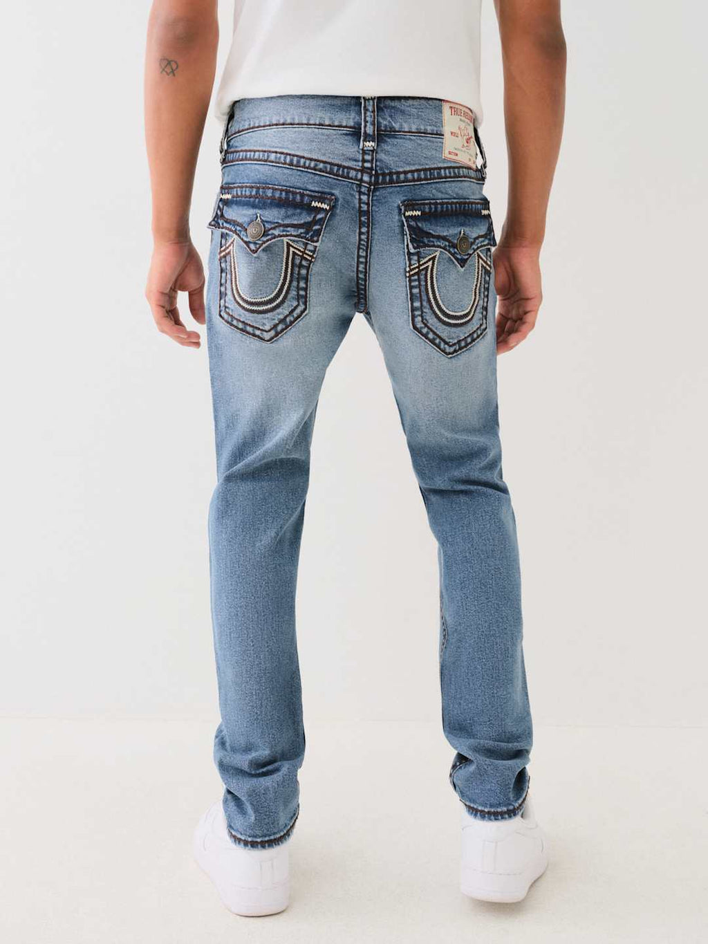 True Religion Jean Rocco Super T Flap 32in Zig Zag Gemini Light Wash