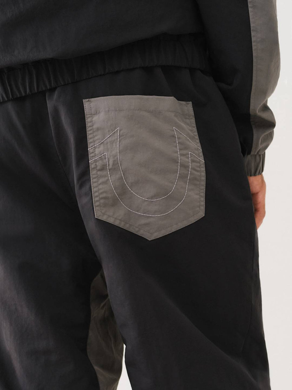 True Religion Jogger Colour Block Nylon Jogger Jet Black/Granite Grey