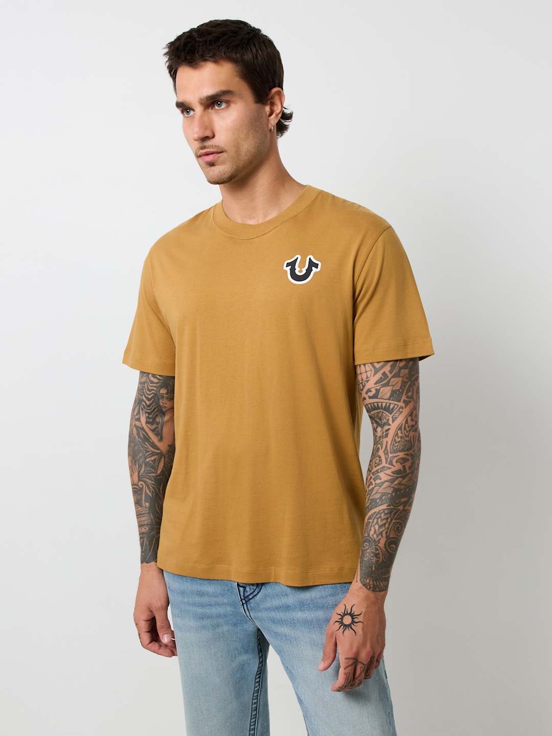 True Religion Crew TR Buddha Puff Tee Caramel