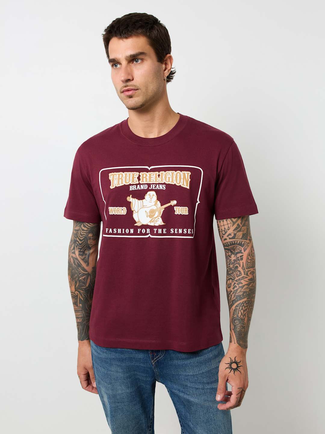 True Religion Crew High Density SRS Railroad Tee Broadway