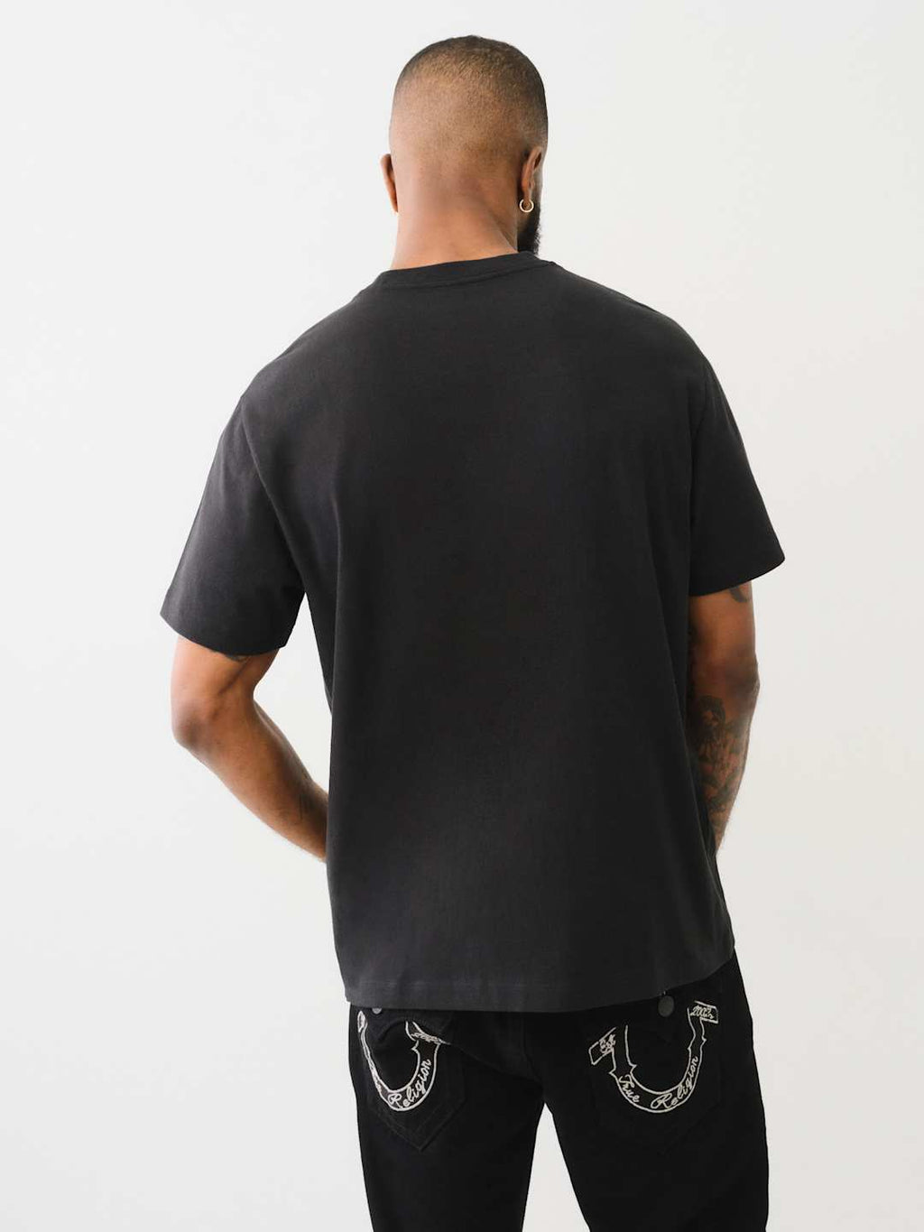 True Religion Crew SS Applique Tee Jet Black