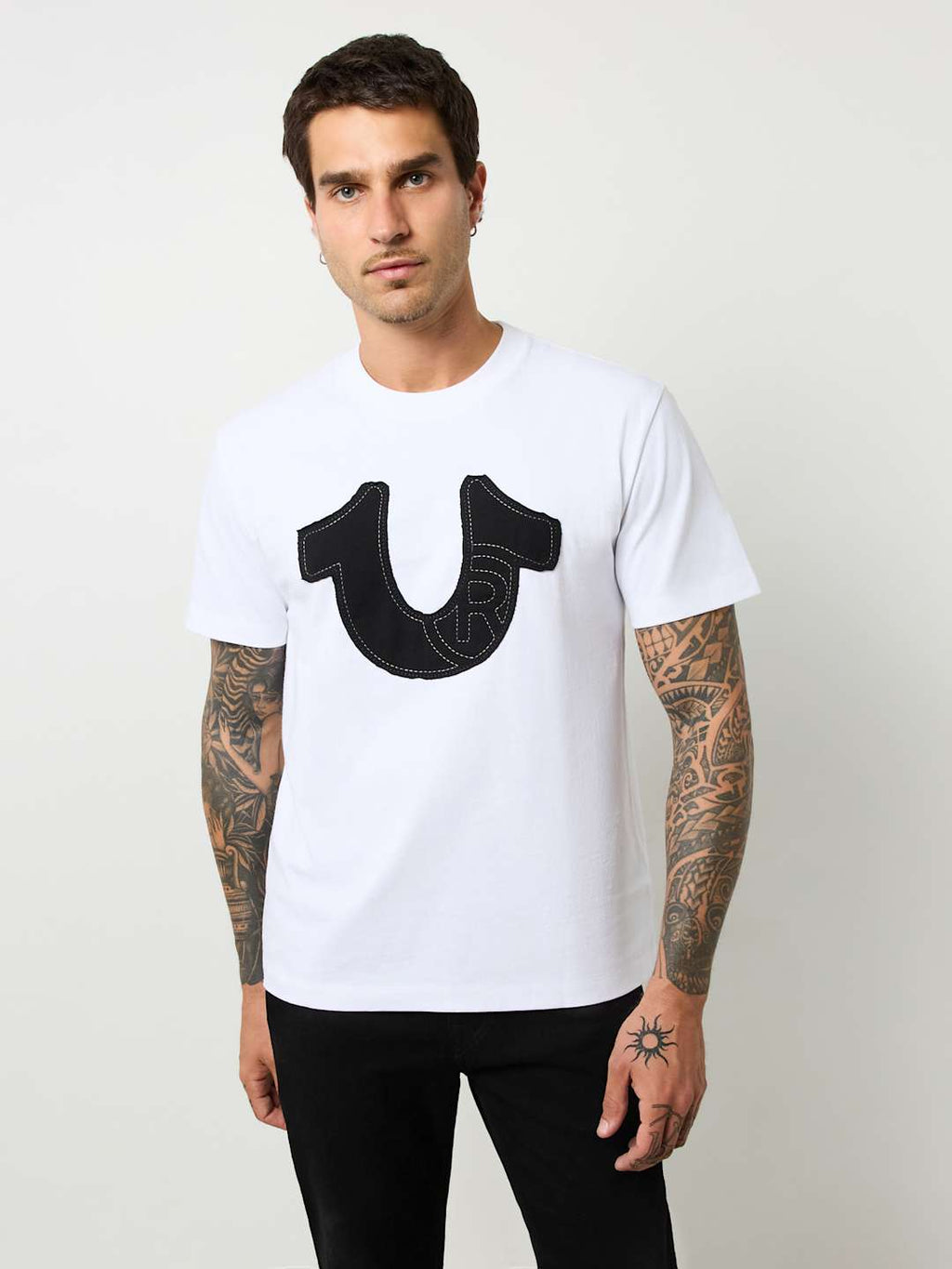 True Religion Crew SS Applique Tee Optic White
