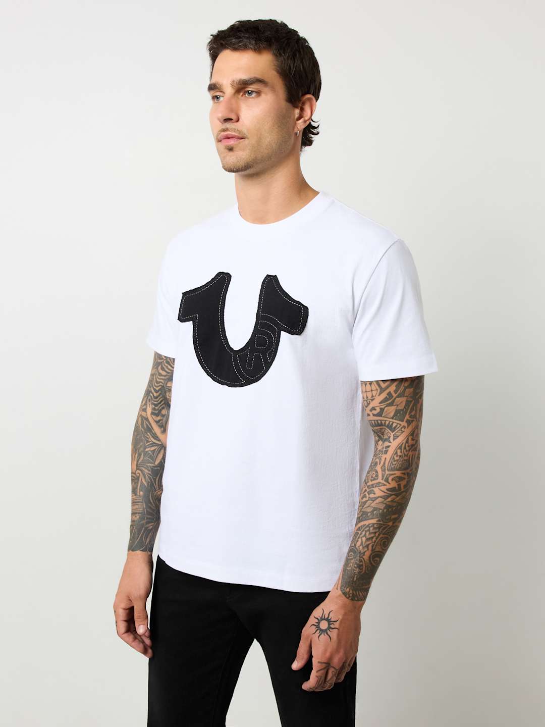 True Religion Crew SS Applique Tee Optic White
