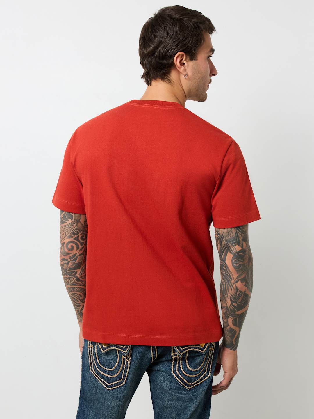 True Religion Crew SS Applique Tee Burnt Rust