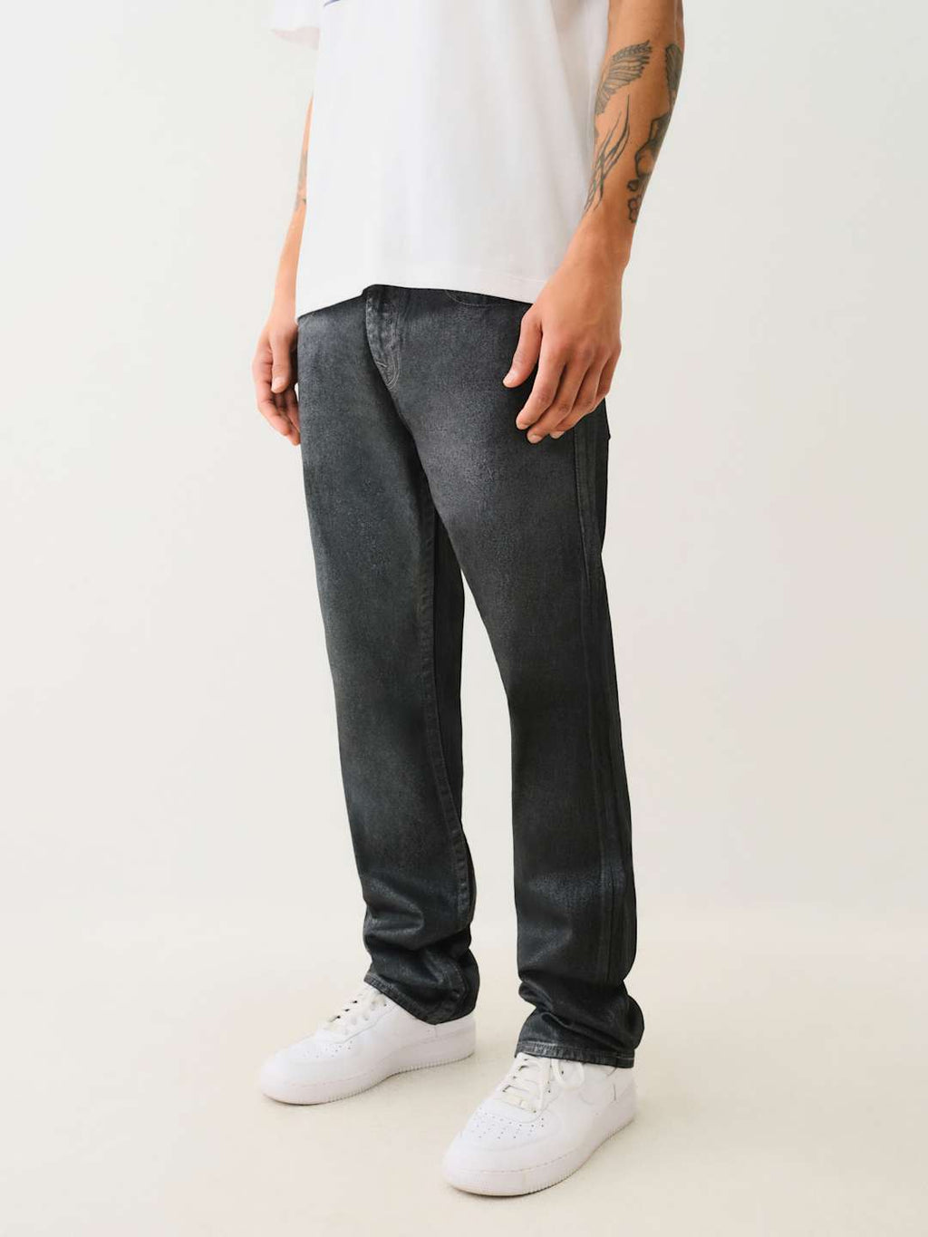 True Religion Jeans Ricky SN Flap Foil Coated Cygnus Foil Coated Black