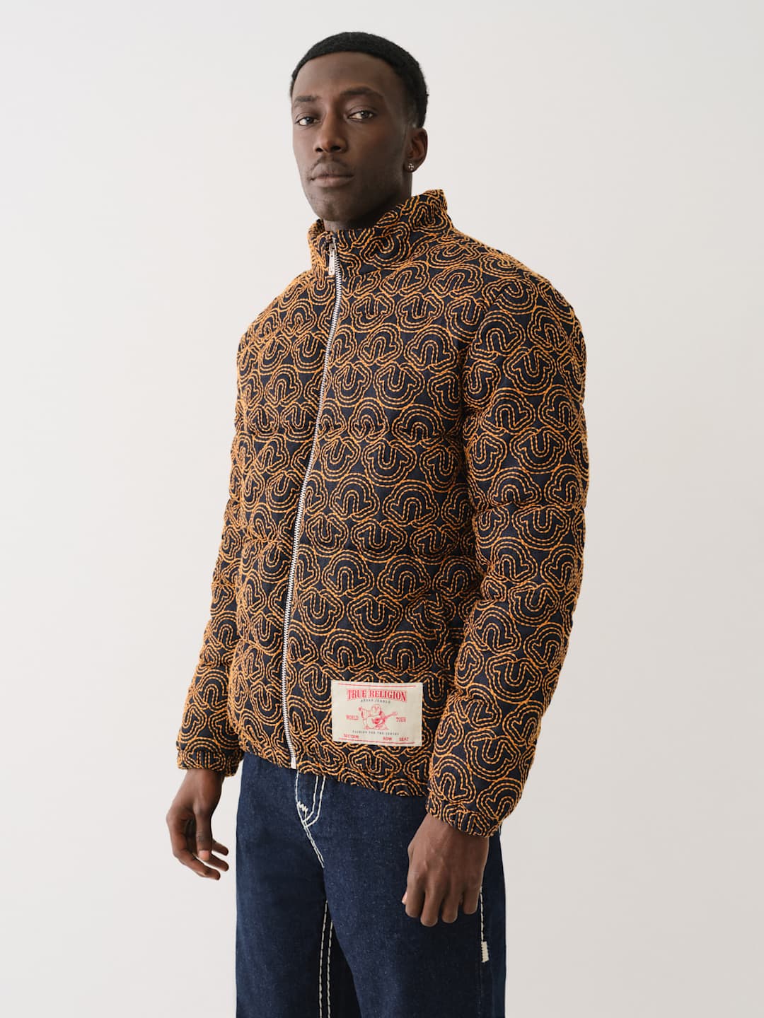 True Religion Jacket HS Embroidery Puffer Jacket 2S Body Rinse