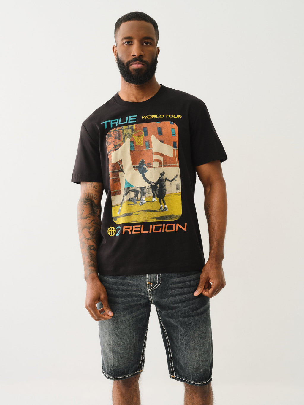 True Religion Ss True Court Tee Jet Black