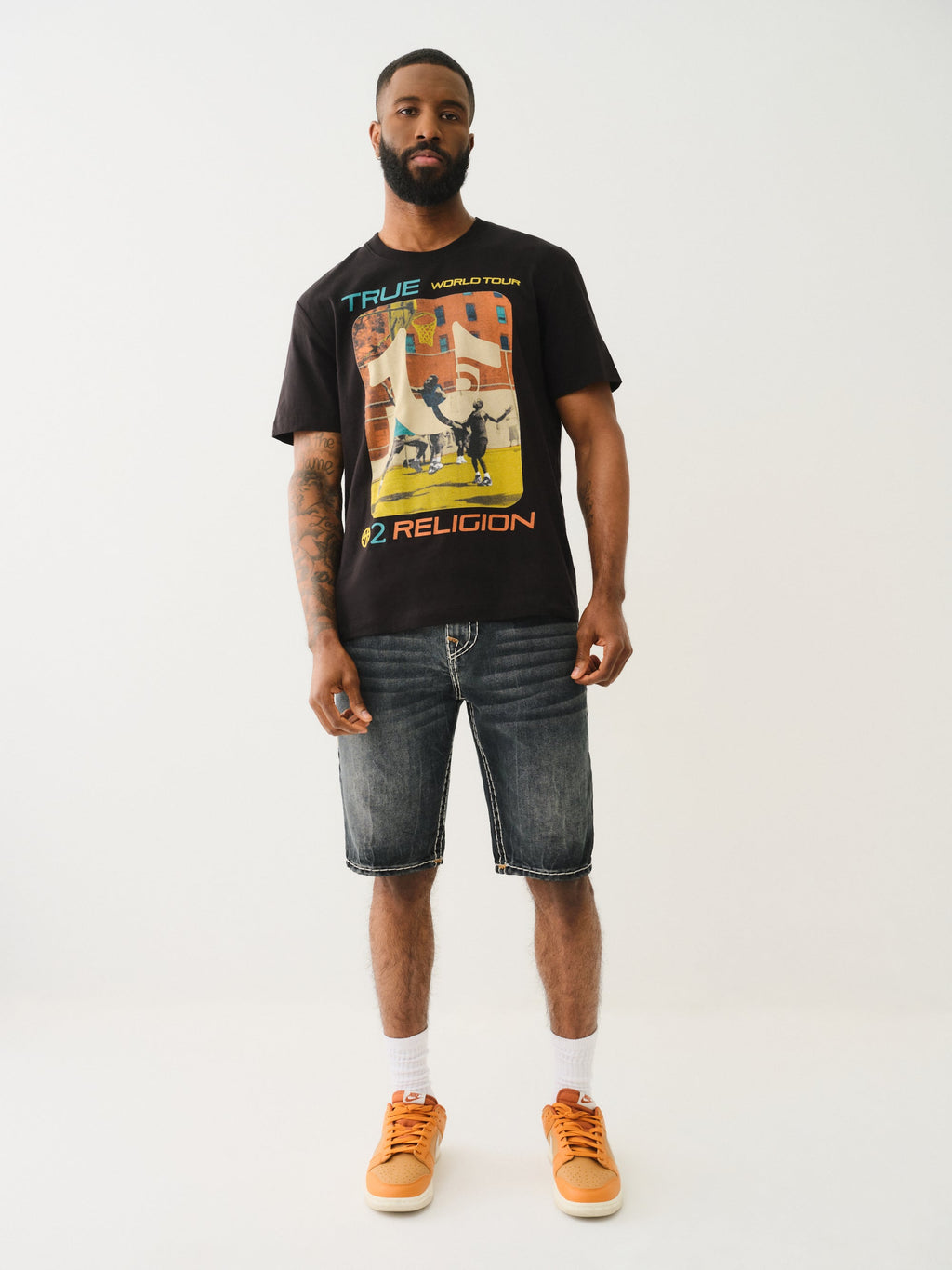 True Religion Ss True Court Tee Jet Black