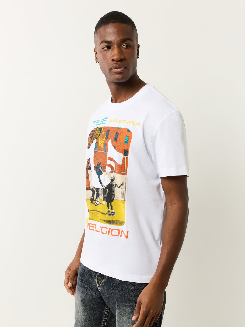 True Religion Ss True Court Tee Optic White