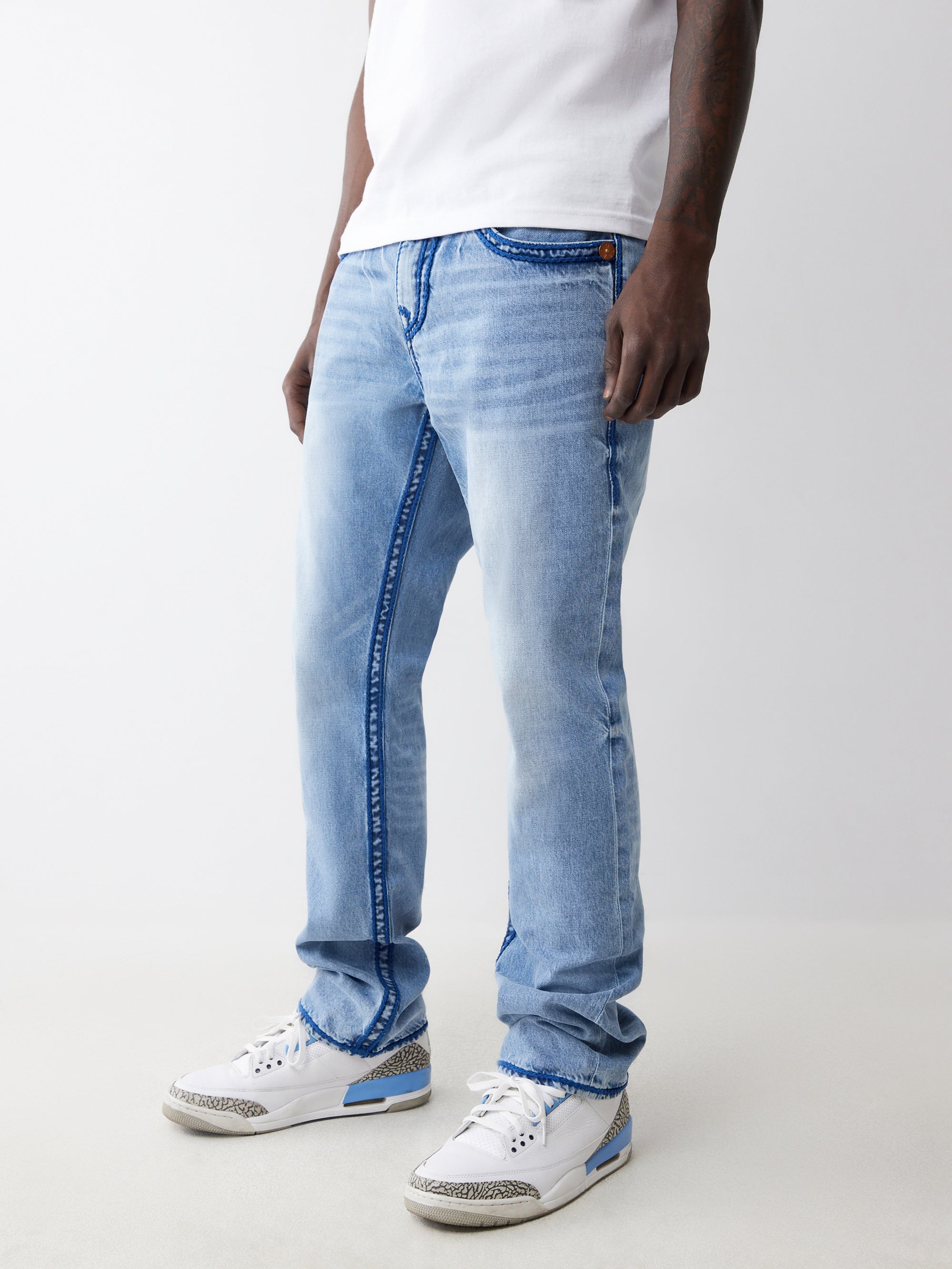 True Religion Ricky Rope Stitch Flap 34In Rocky Point Light Wash