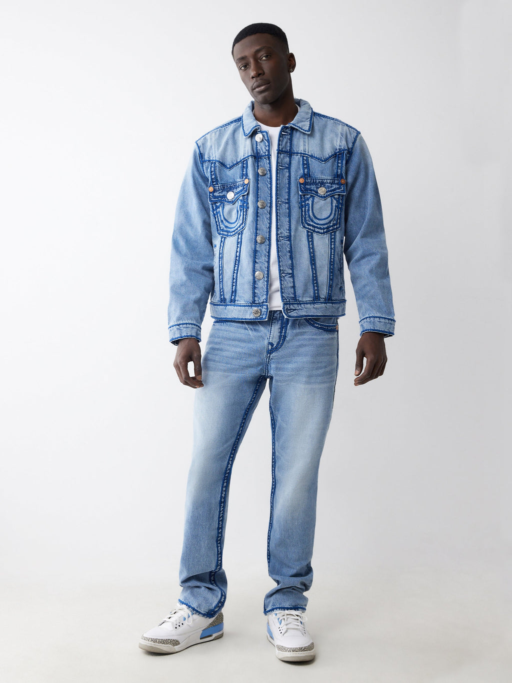 True Religion Ricky Rope Stitch Flap 34In Rocky Point Light Wash