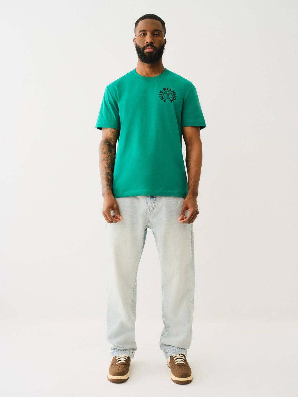 True Religion Blue Collar Super T Bobby 32In Optic Stone Light Wash