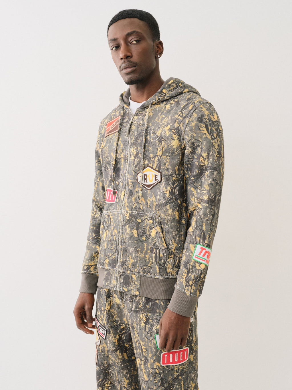 True Religion Patch Buddha Camo Big T Zip Up Buddha Camo