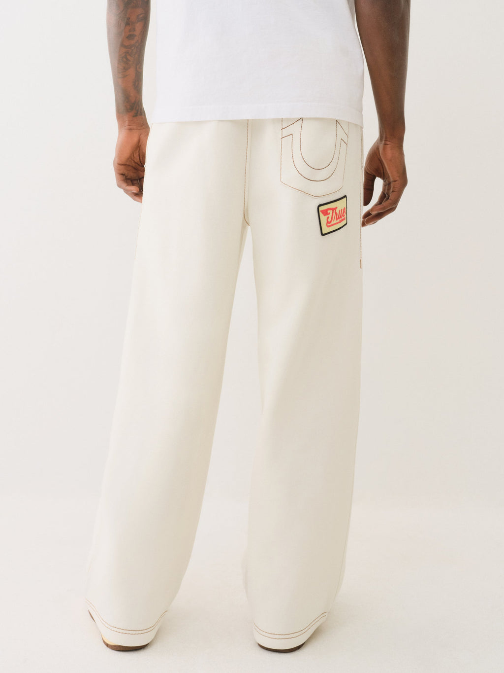 True Religion Patch Big T Baggy Sweatpant Vapor Grey