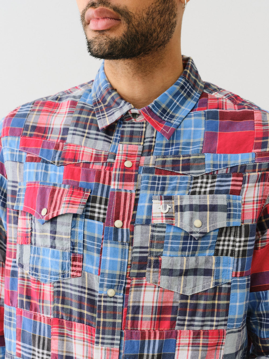 True Religion Sn Plaid Patchwork Western Multi