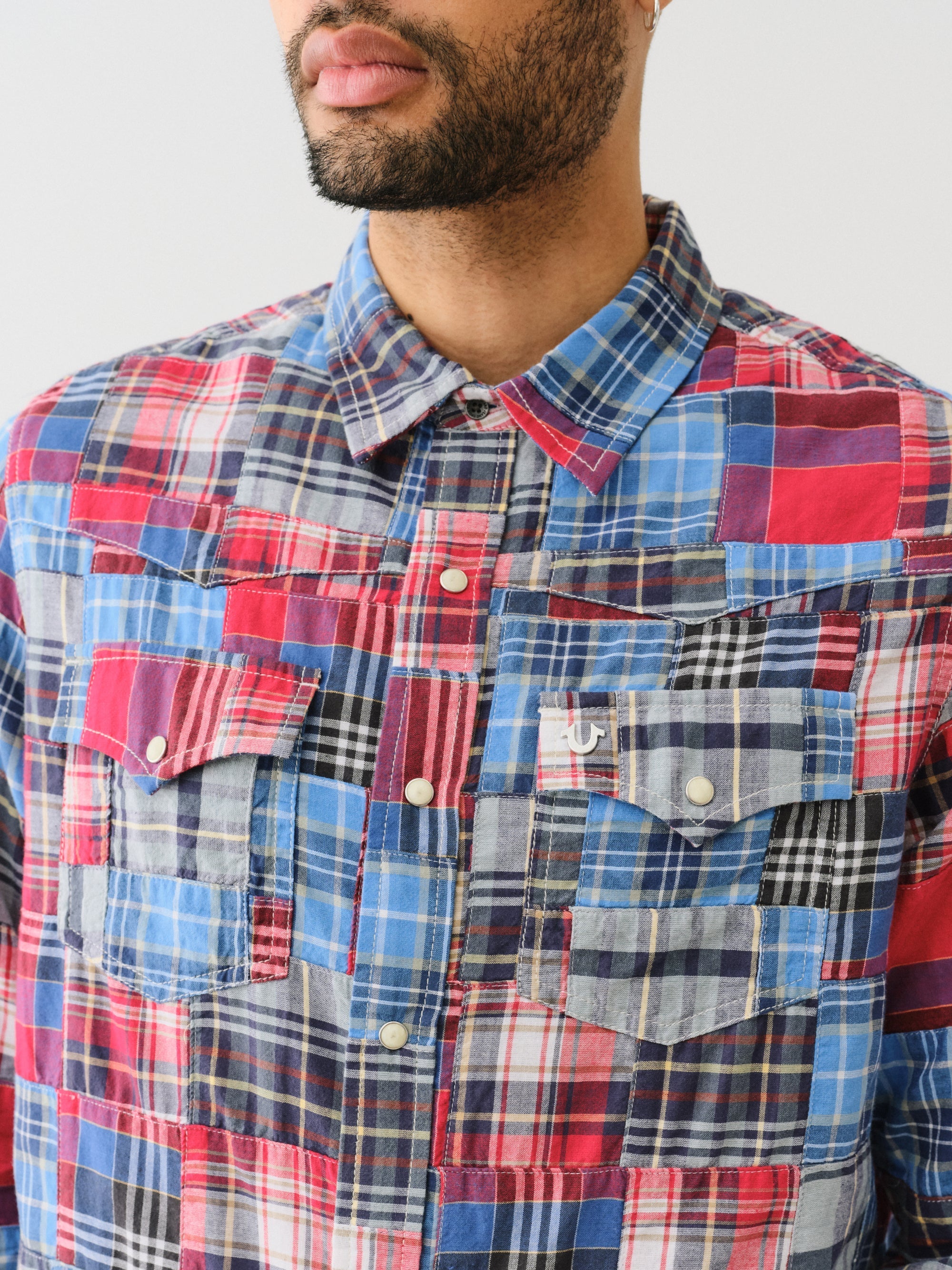 True Religion Sn Plaid Patchwork Western Multi