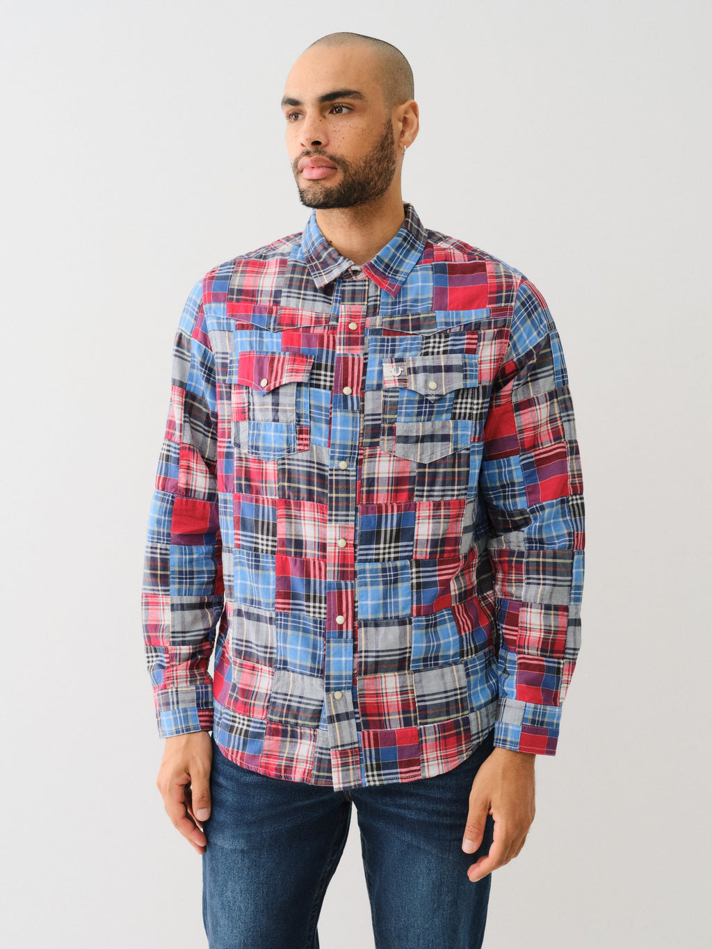 True Religion Sn Plaid Patchwork Western Multi