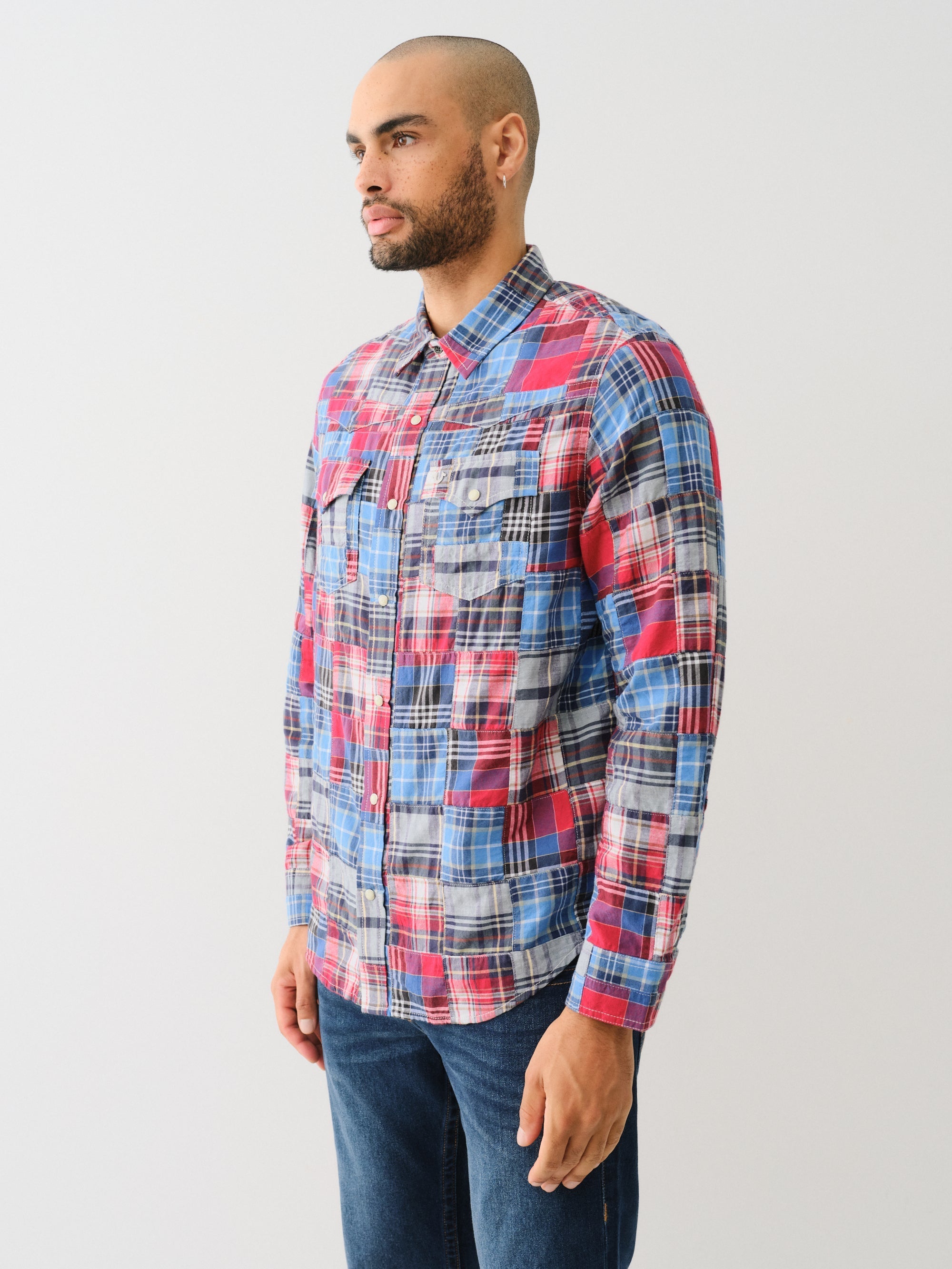True Religion Sn Plaid Patchwork Western Multi