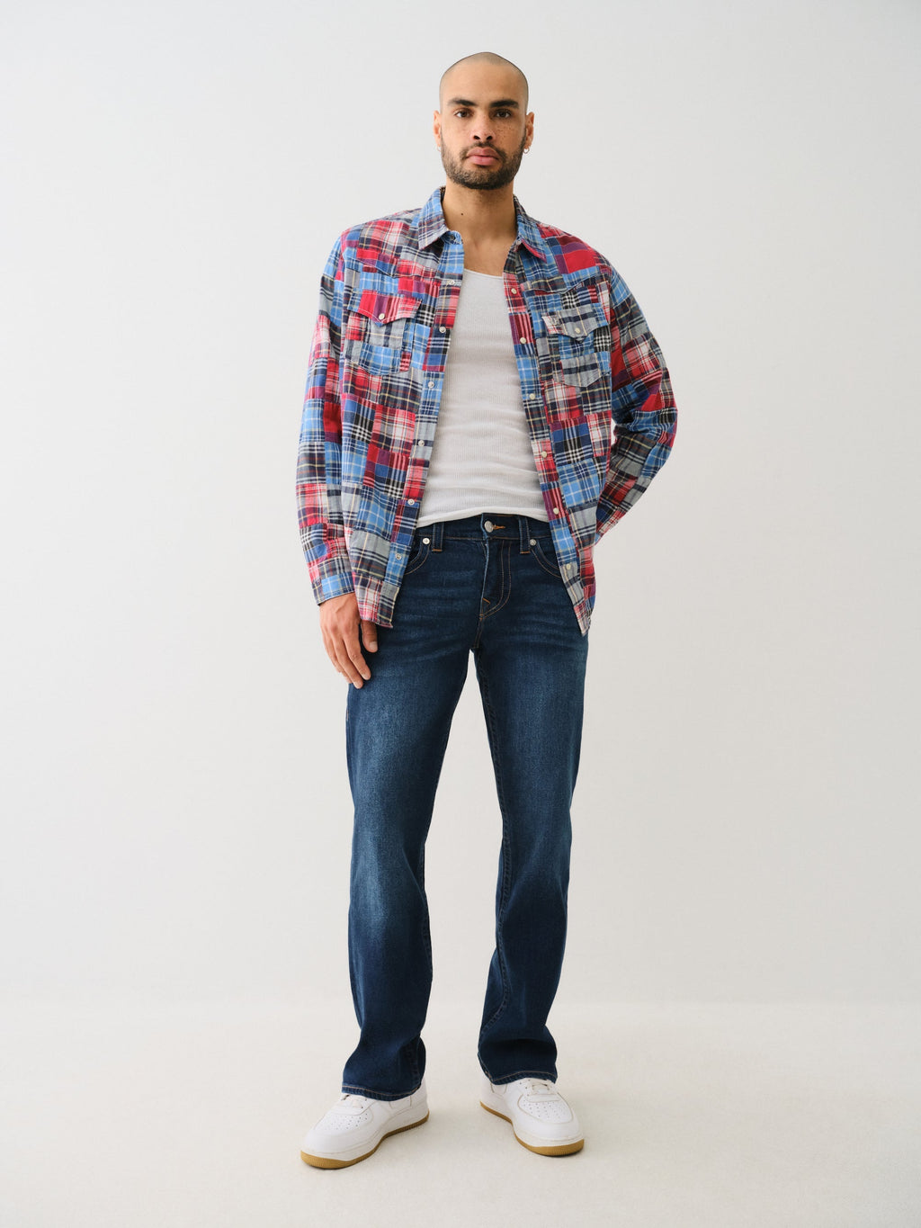 True Religion Sn Plaid Patchwork Western Multi