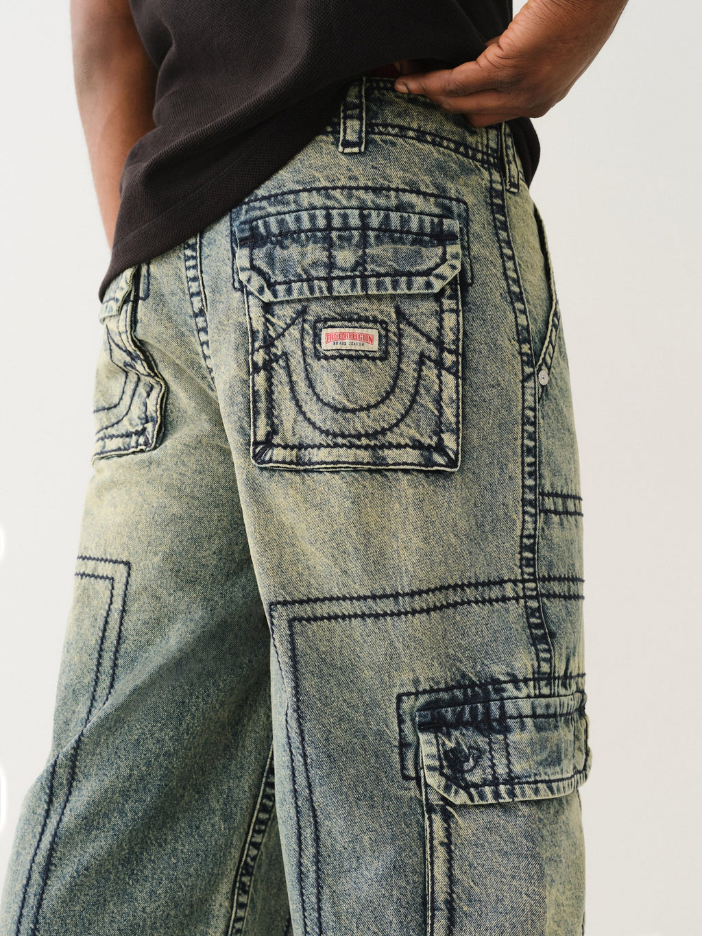 True Religion Big T Cargo Pant Elizabeth St Medium Wash