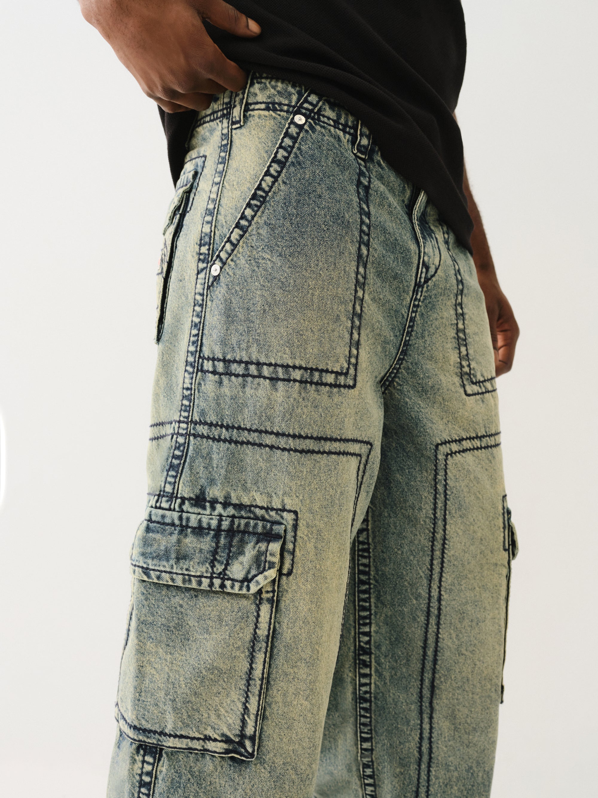 True Religion Big T Cargo Pant Elizabeth St Medium Wash